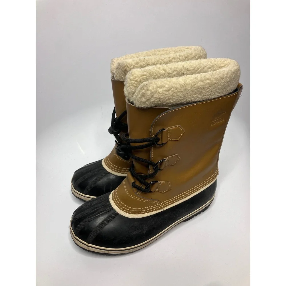 Sorel 1964 Pac 2 Snow Boots Womens 6 Brown Excellent Waterproof Faux Fur Lining